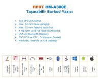 HPRT HM-A300E MOBİL USB BLUETOOTH 80MM TAŞINABİLİR MAC VE ANDROİD UYUMLU FİŞ BARKOD YAZICI